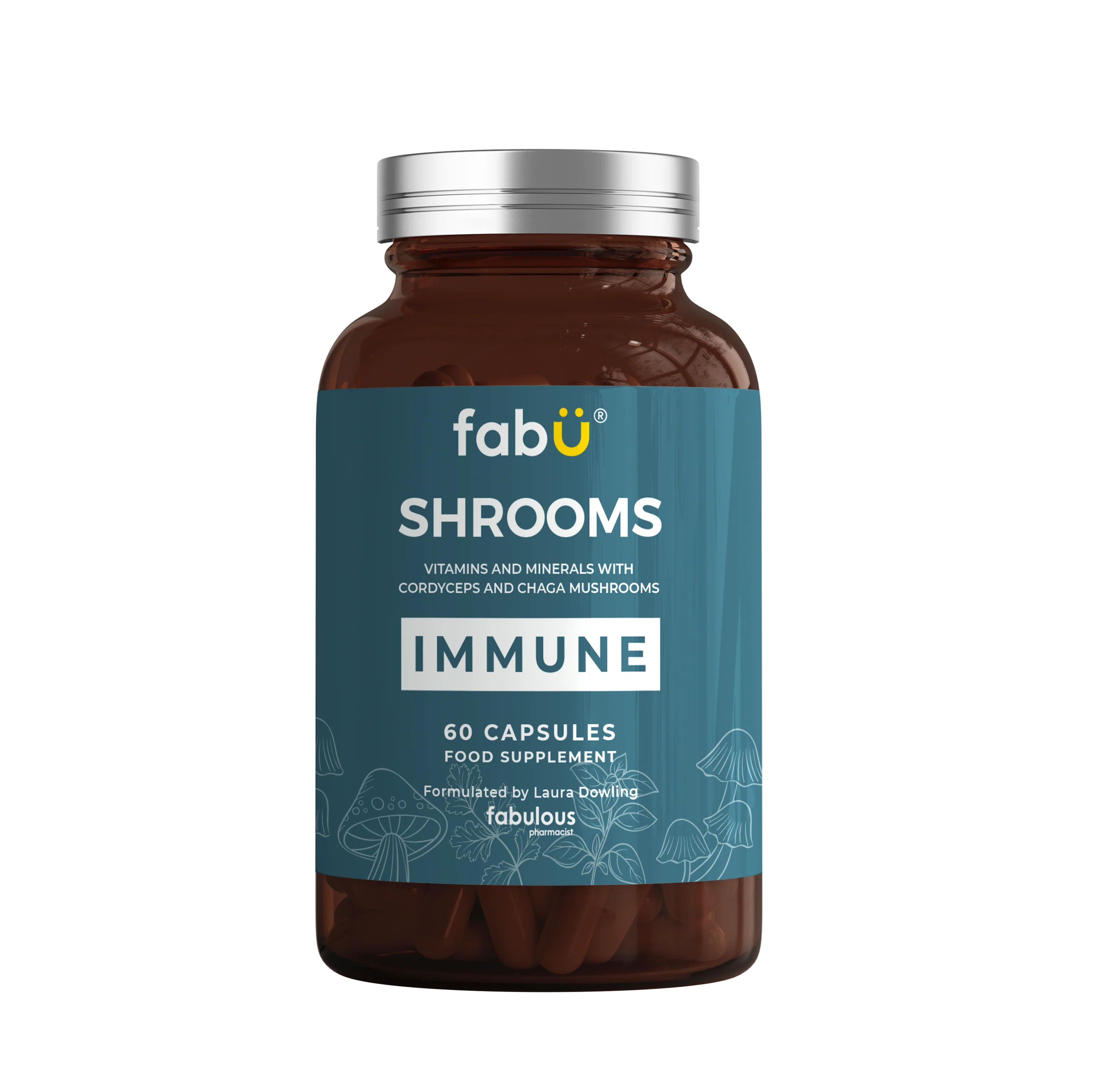 Fabu Shrooms Immune System Support Food Supplement Capsules