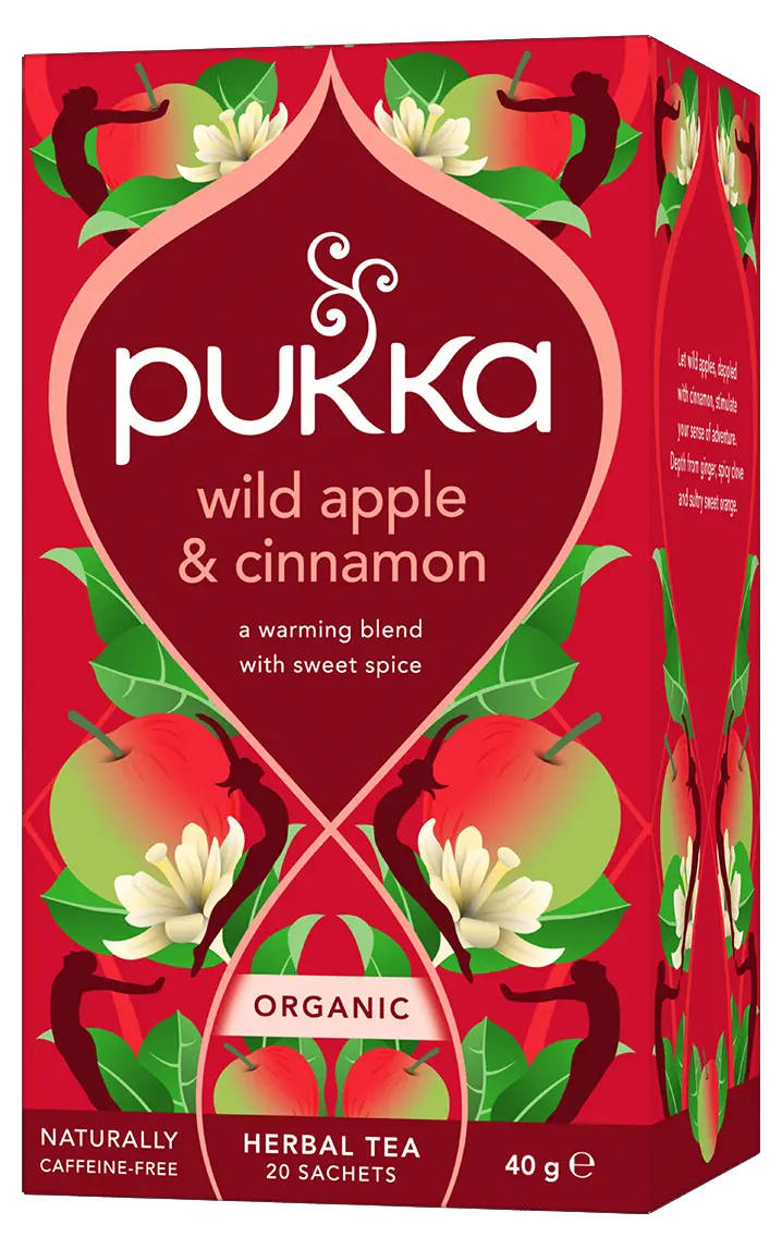 Pukka Wild Apple And Cinnamon Organic Caffeine Free Herbal Tea