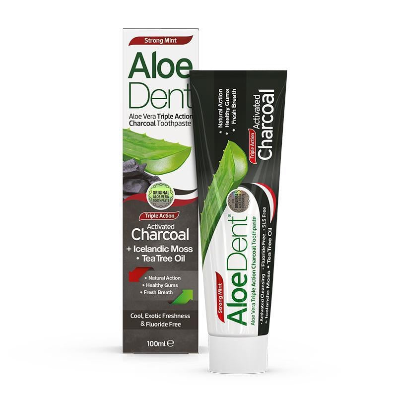 Aloe Dent Activated Charcoal Flouride Free Toothpaste