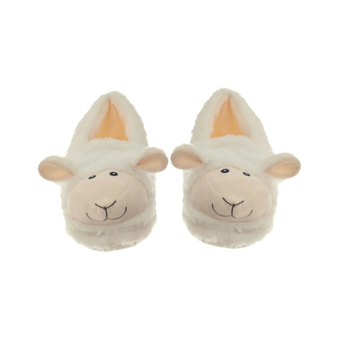Aroma Home faux fur sheep slippers pair — microwavable cosy novelty slippers for teens and adults.