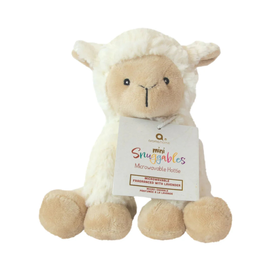Aroma Home Lamb Snuggable Hottie — plush microwavable lamb toy with removable warming pouch.