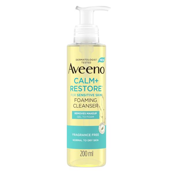 Aveeno Gentle foaming cleanser for sensitive skin with oat and feverfew