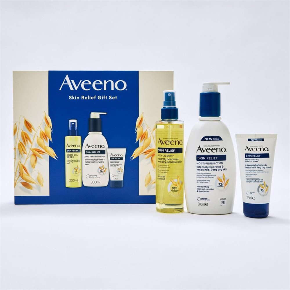 Aveeno Skin Relief Body Gift Set with lotion, hand cream and body oil