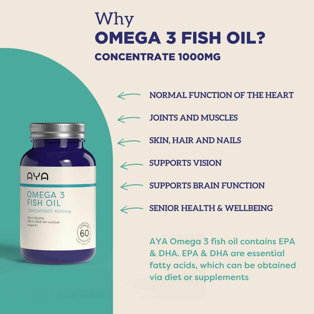 Aya Omega 3 Fish Oil Concentrate 1000mg - 60's