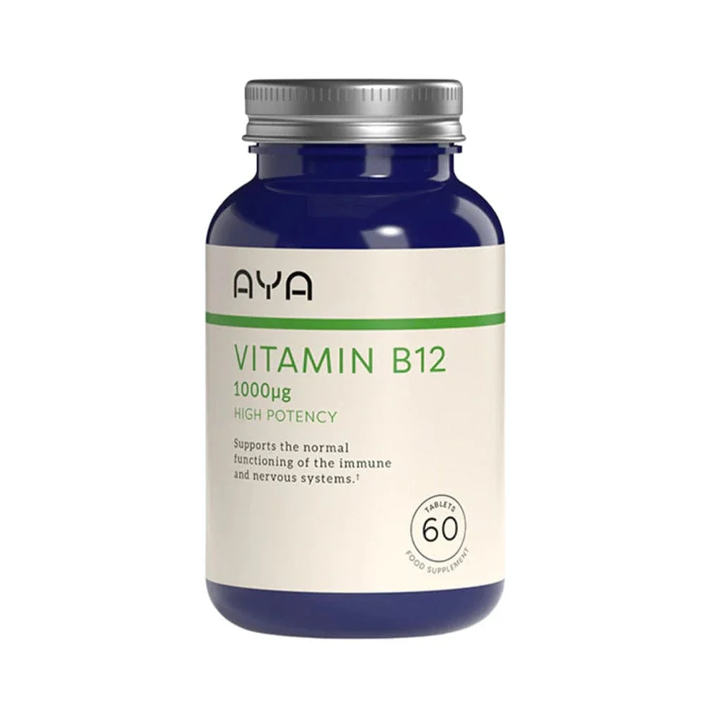 Aya Vitamin B12 500µg 60 tablets pack for energy and fatigue support