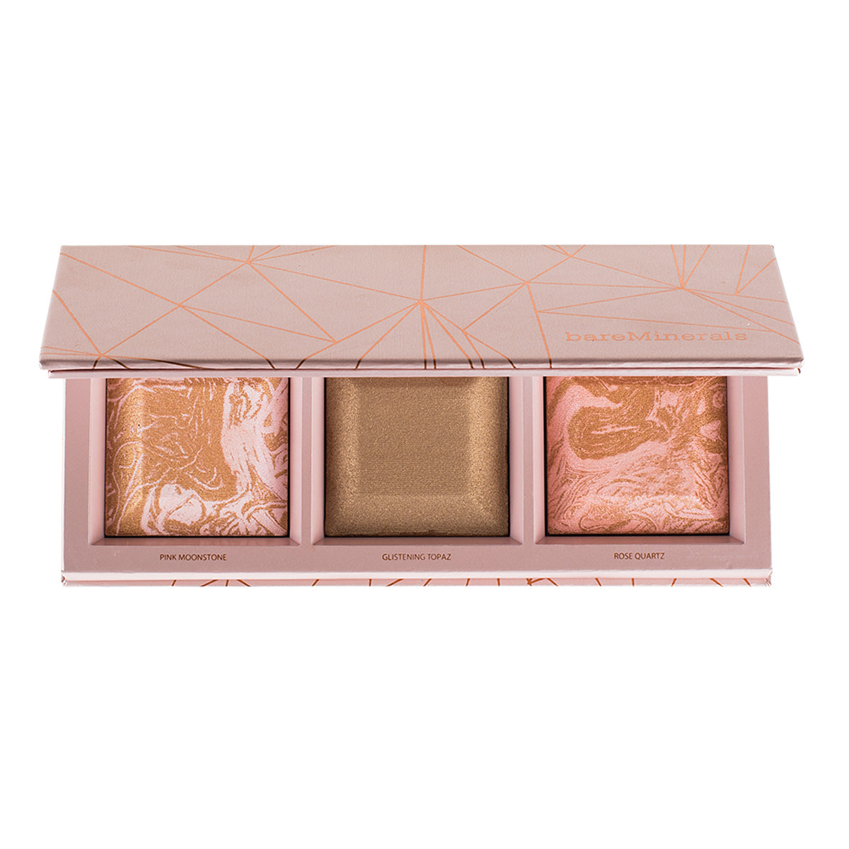 bareMinerals Crystalline Glow Bronzer & Highlighter Palette product flatlay.