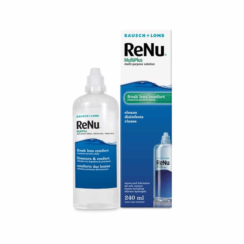 Renu Multiplus Multi-Purpose Lens Cleaner & Disinfectant Solution for soft contact lenses