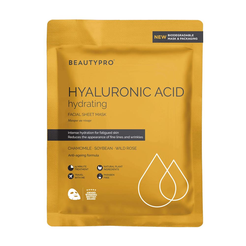 Beauty Pro Hyaluronic Hydrating Facial Sheet Mask hydrating sheet mask for dry skin