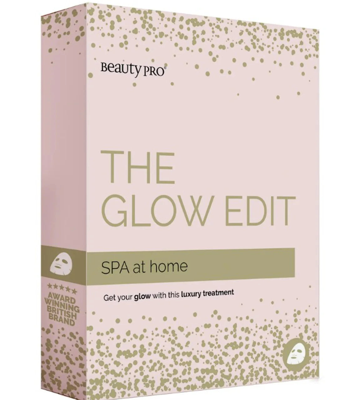 beautypro the glow edit spa at home gift set in pink packaging