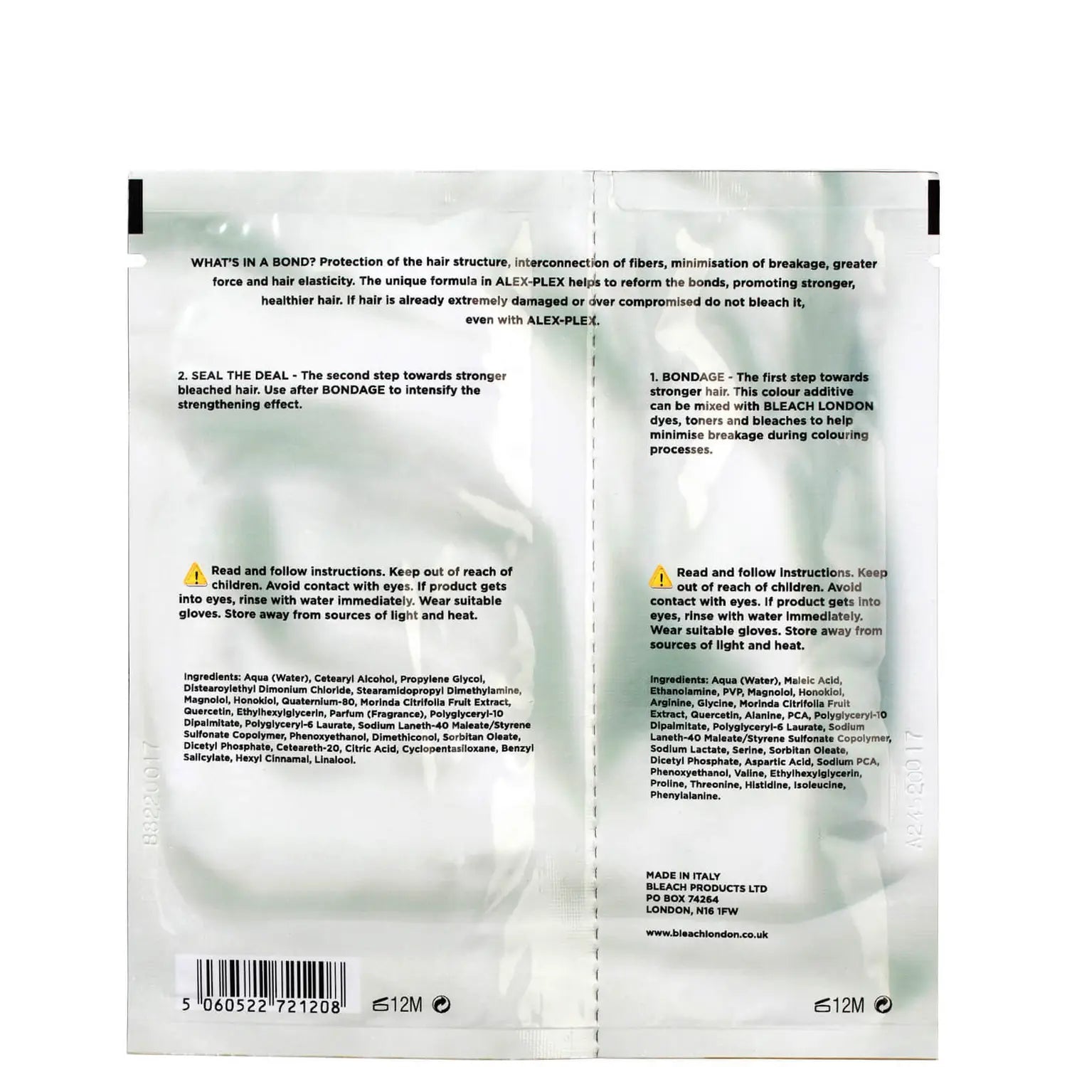 Bleach London Alex Plex Treatment Sachet Ingredients
