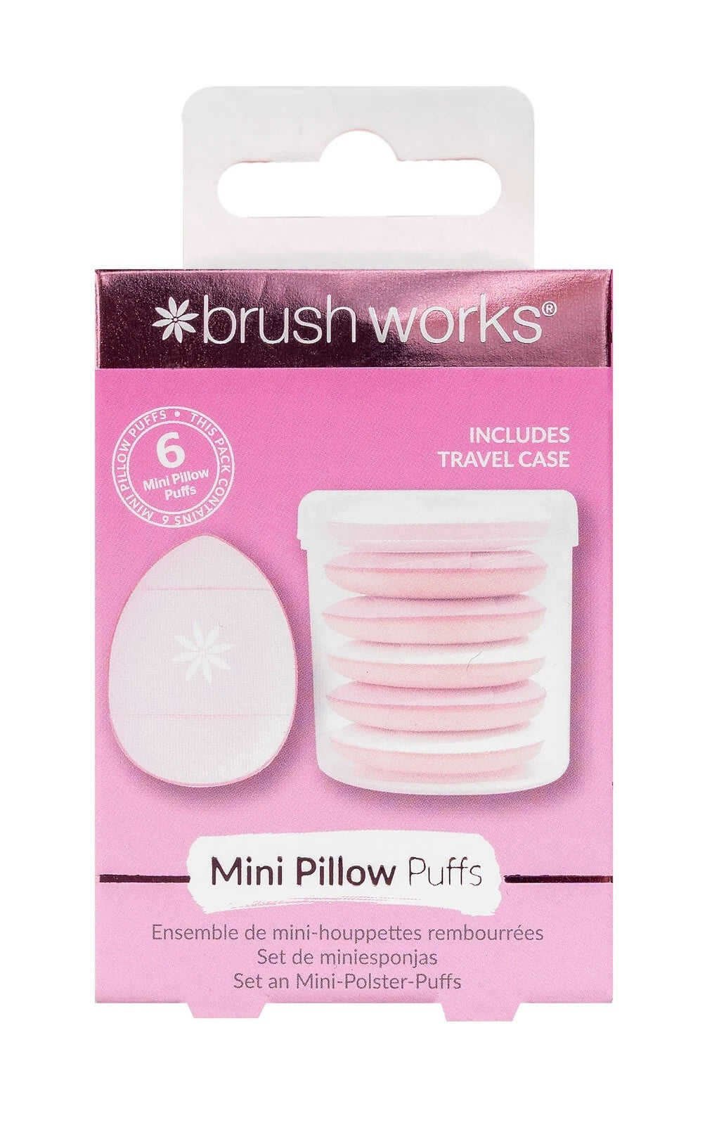 Brushworks Pillow Puffs mini makeup sponges 6 pack