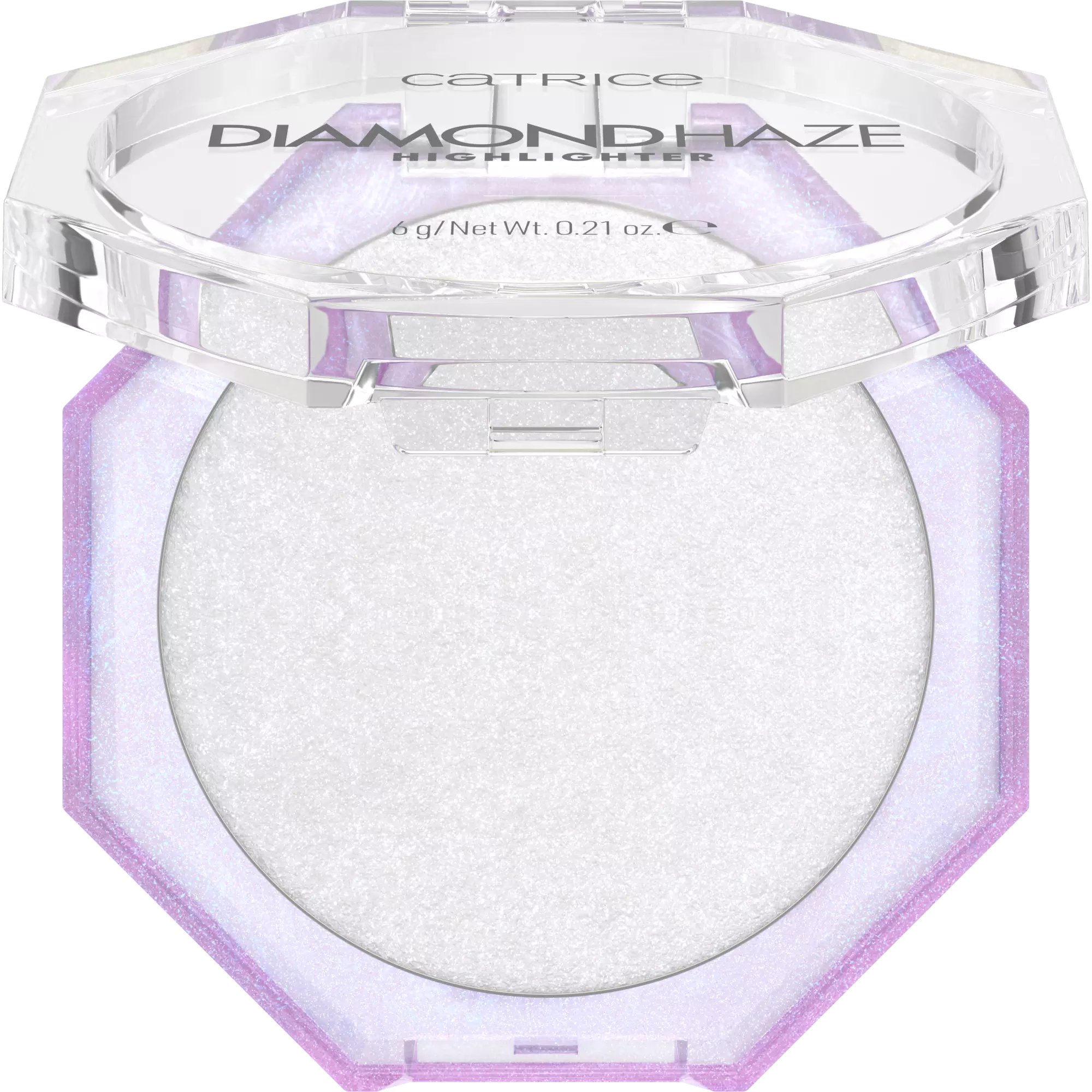 Catrice Diamond Haze Highlighter opened to show sparkling powder texture