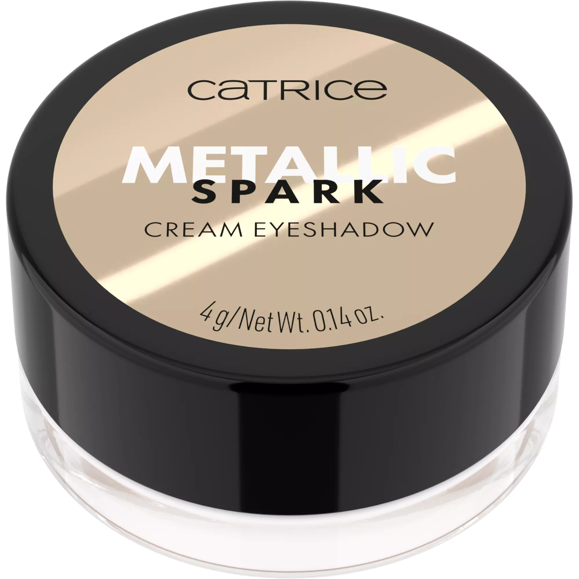 Catrice Metallic Spark Eyeshadow closed jar top view – shade Champagne Chic
