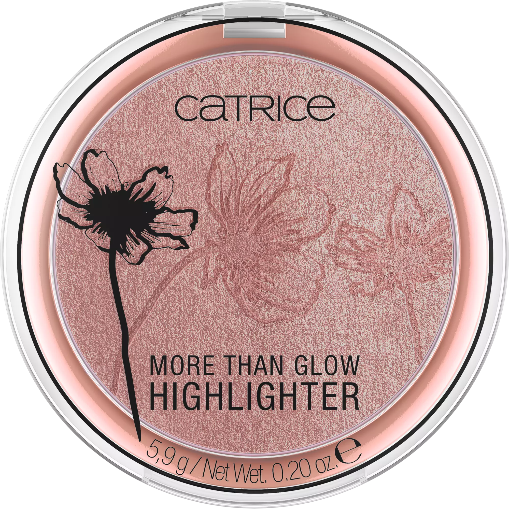 Catrice More Than Glow Highlighter 040 in compact with floral embossing