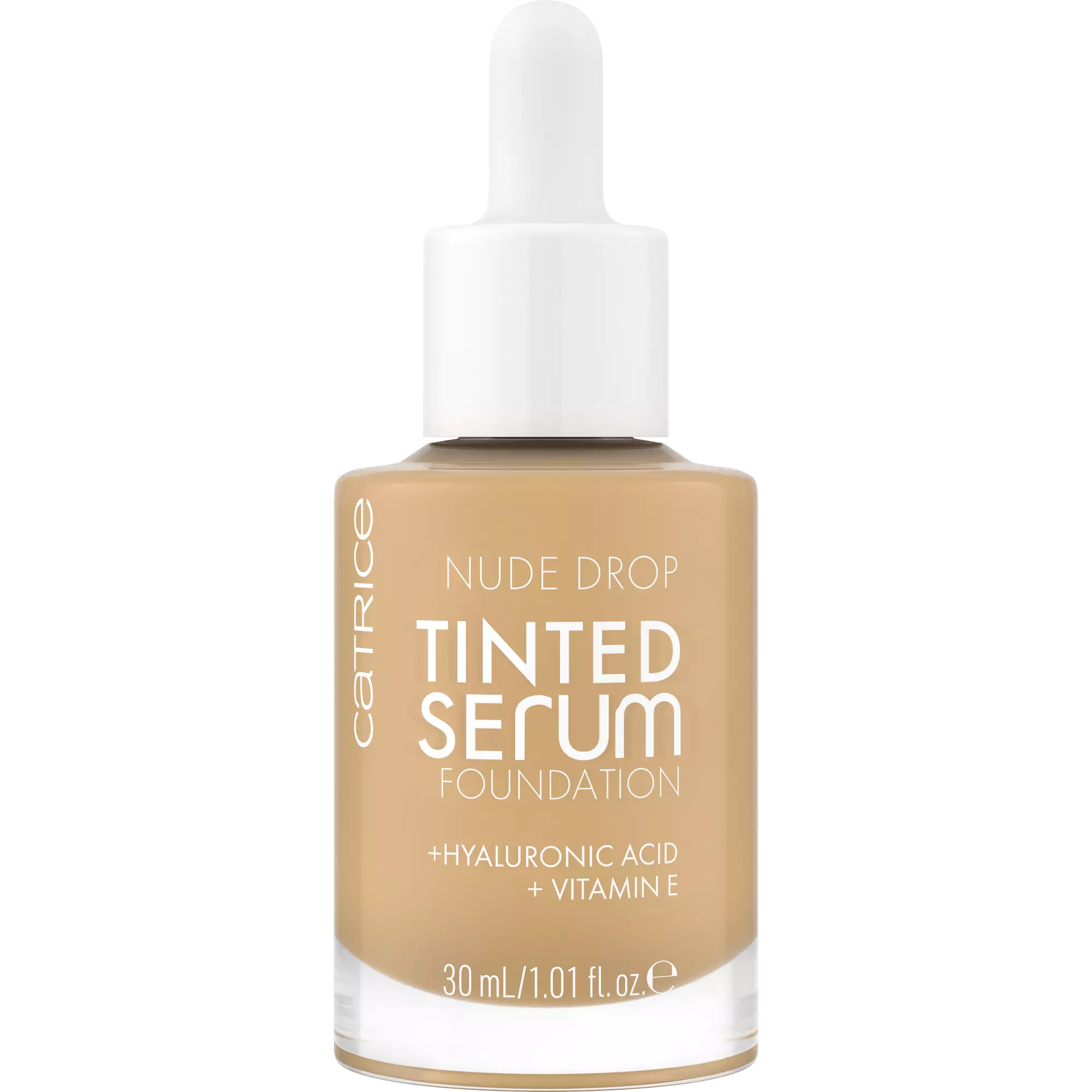 Catrice Nude Drop Tinted Serum Foundation 040N with hyaluronic acid and vitamin E