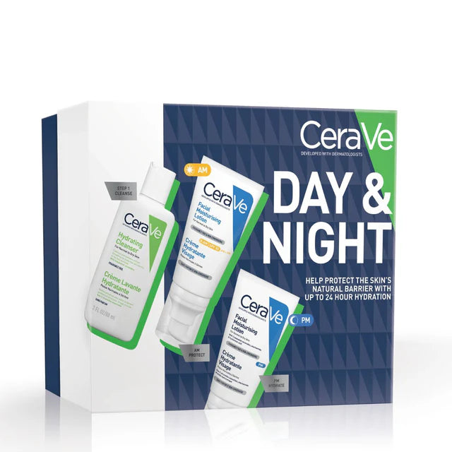 CeraVe Day and Night Facial Hydration Skincare Moisturising Gift Set