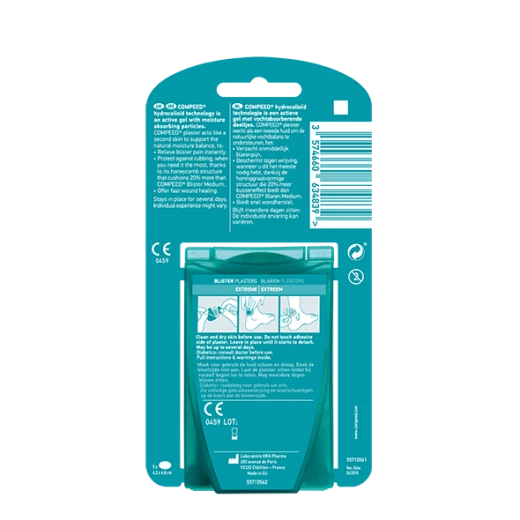 Compeed Medium Blister Extreme Sports Plasters 5 pack Back of pack