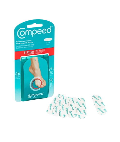 Close-up of Compeed small blister plaster with hydrocolloid technology