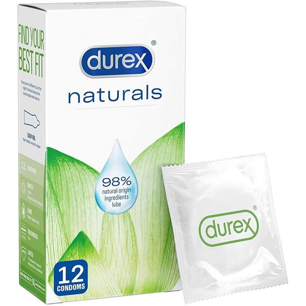 Durex Naturals Thin Feel Condoms 12 Pack with natural lubricant
