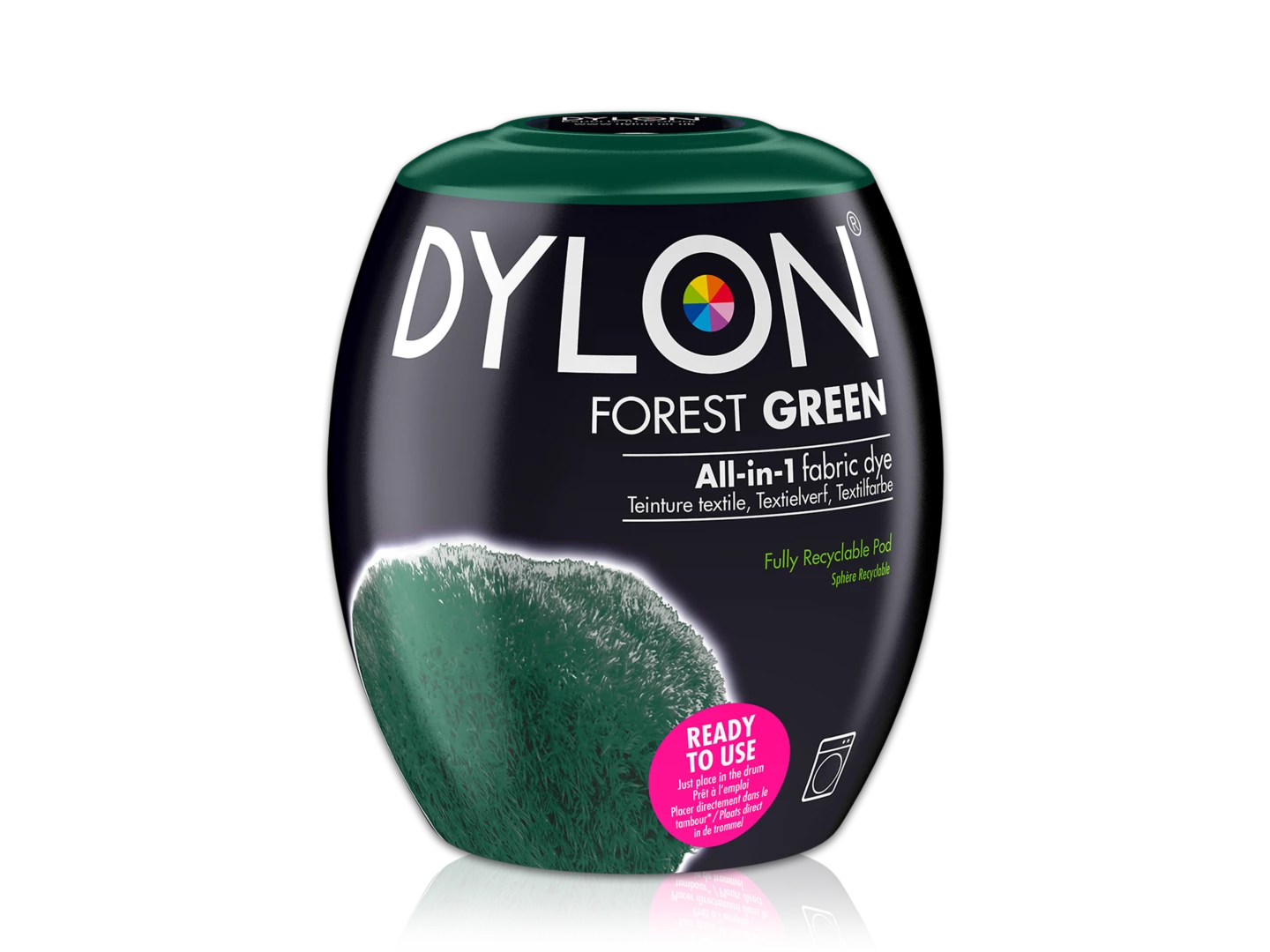 Dylon All-in-1 Fabric Dye Pod Forest Green — machine dye pod for clothes & soft furnishings.