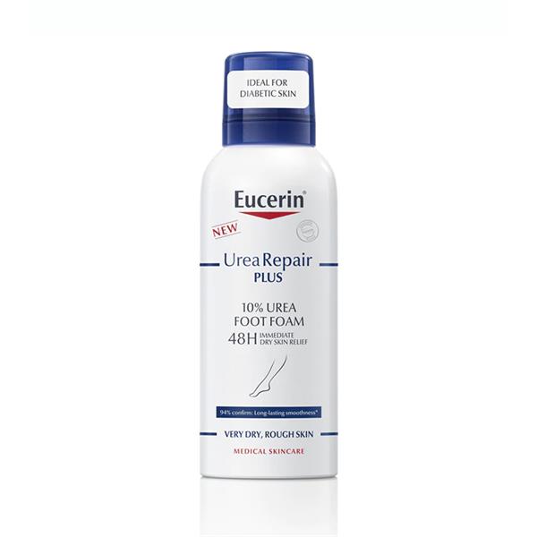 Eucerin 10% Urea Foot Foam moisturiser for cracked heels and rough, dry feet
