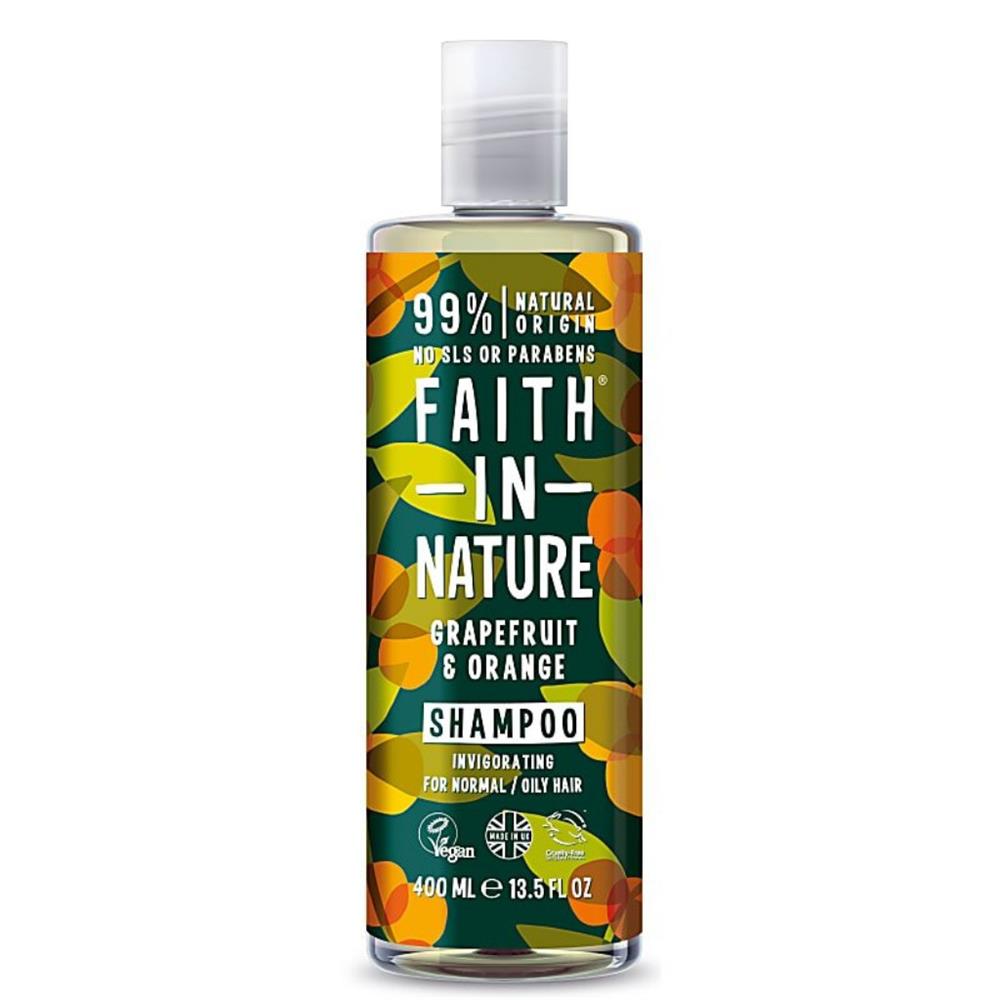 Faith in Nature Grapefruit & Orange Shampoo 400ml bottle with citrus for normal to oily hair