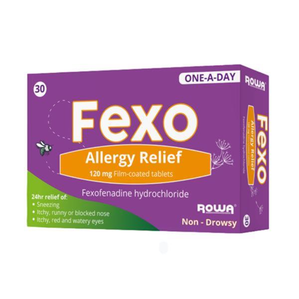 Fexo Allergy Relief 120mg tablets for hay fever and allergy support