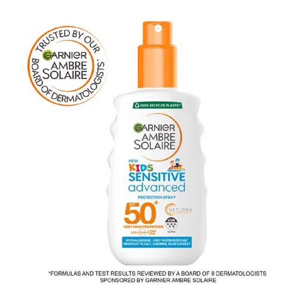 Garnier Ambre Solaire Kids Sensitive SPF50+ Spray 150ml bottle