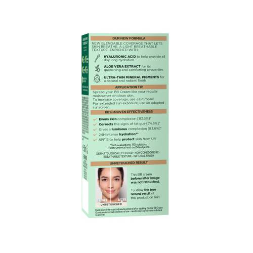 Garnier Skin Active BB Cream Classic - Medium Back Of Pack
