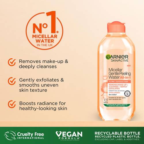 Garnier Skin Active Micellar Gentle Peeling Water All In 1 - Benefits