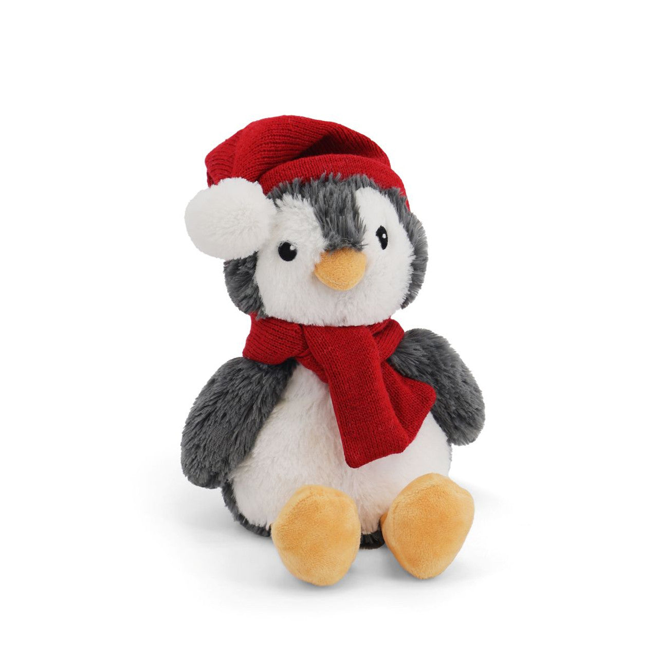 Gosh! Penguin Softie 20cm plush — grey & white penguin with red scarf and hat, gift-boxed cuddly toy for kids.