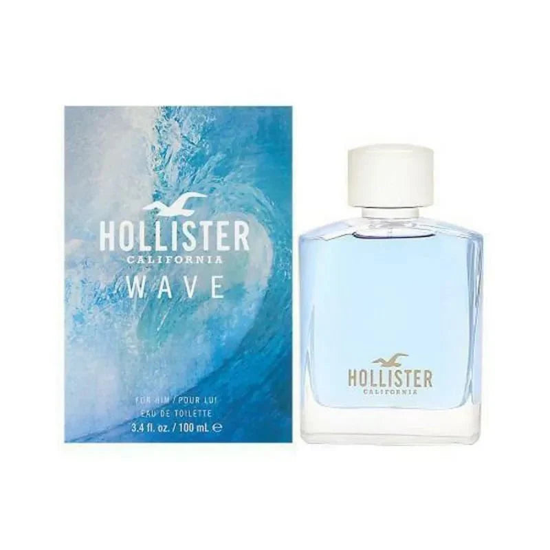 Hollister Wave Eau de Toilette 100ml bottle — men’s fragrance with grapefruit, lavender and driftwood notes.