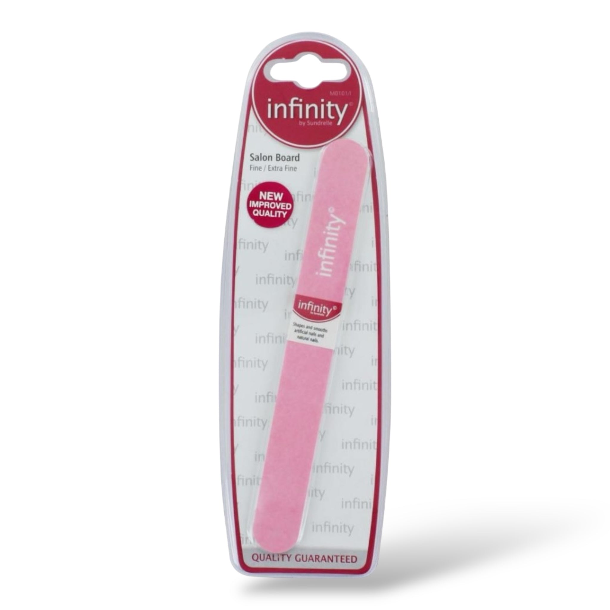 Infinity Extra Fine Salon Nail File in light pink with slim design