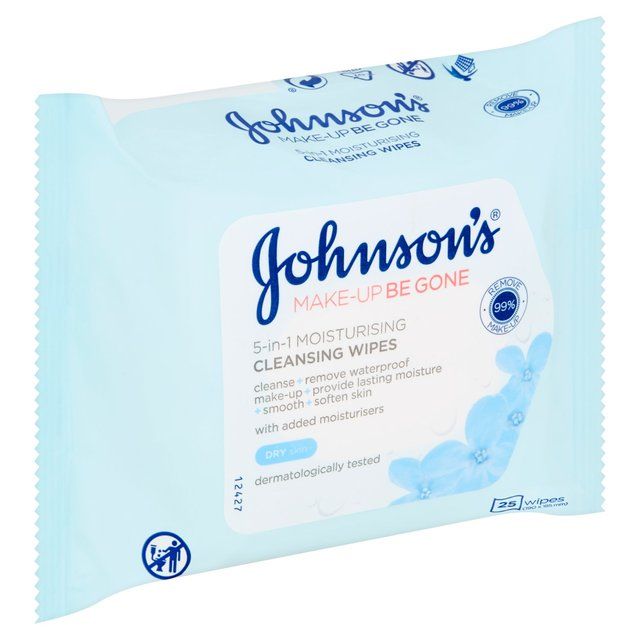 Johnson's Makeup Be Gone 5 In 1 Moisturising Cleansing Wipes - Dry Skin