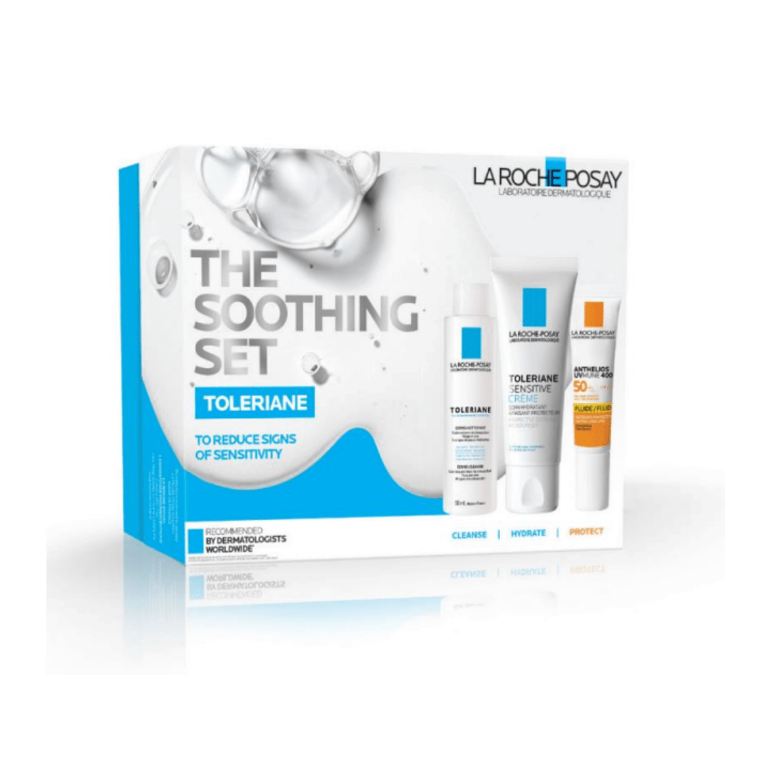La Roche-Posay Toleriane Soothing Gift Set boxed — Dermo-Cleanser 50ml, Dermallergo Cream 40ml, Anthelios UVMUNE 400 SPF50+