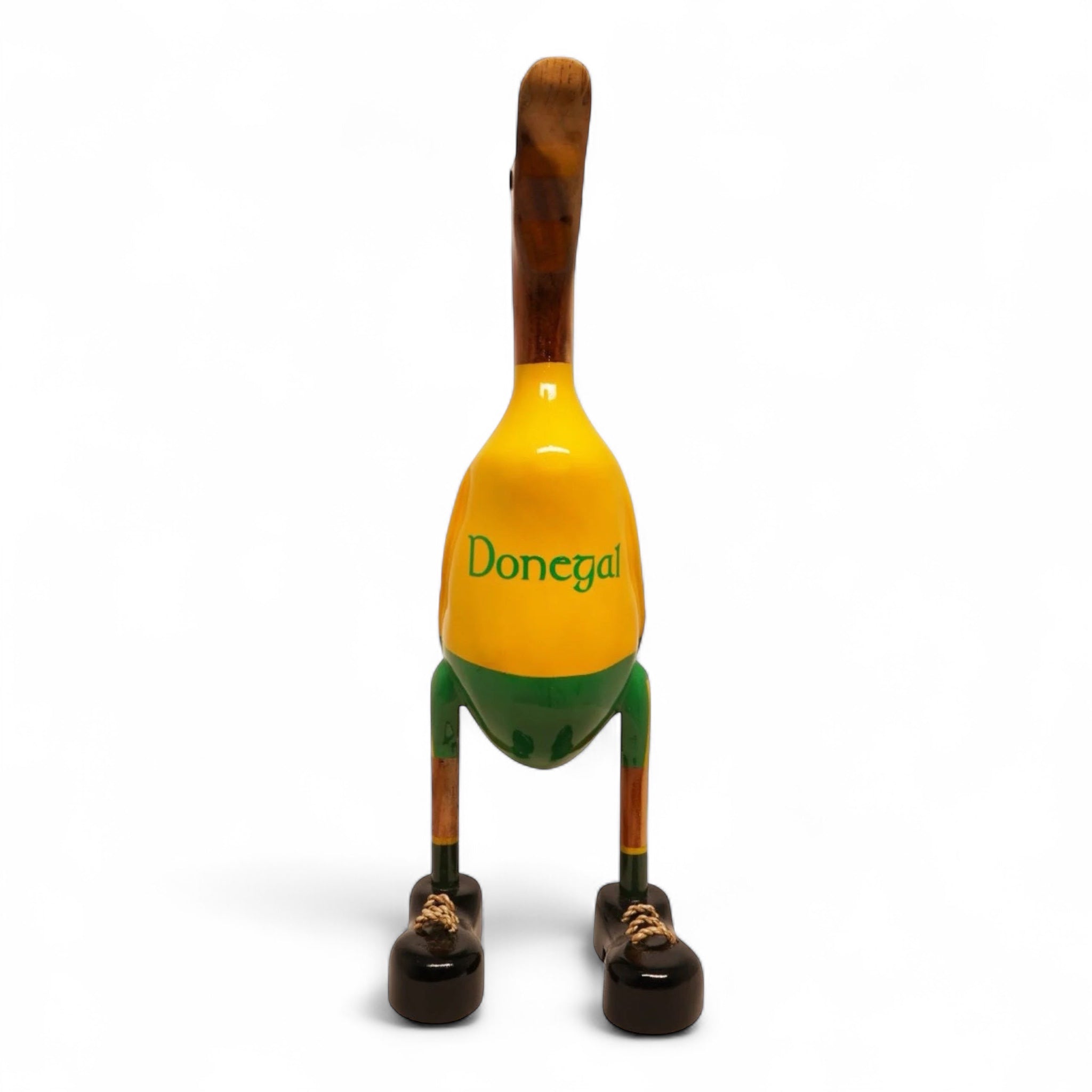 Donegal supporter duck carved from eco-friendly wood with GAA jersey