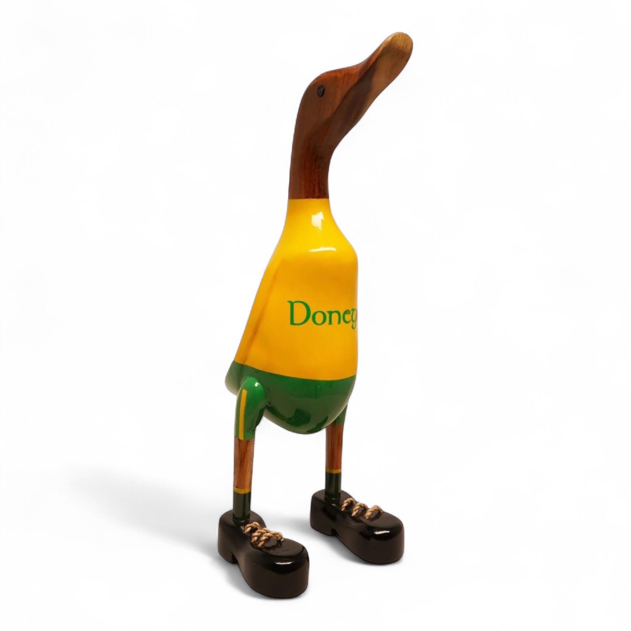 Sustainable wooden Donegal GAA duck gift by Lucky Ducks Ireland