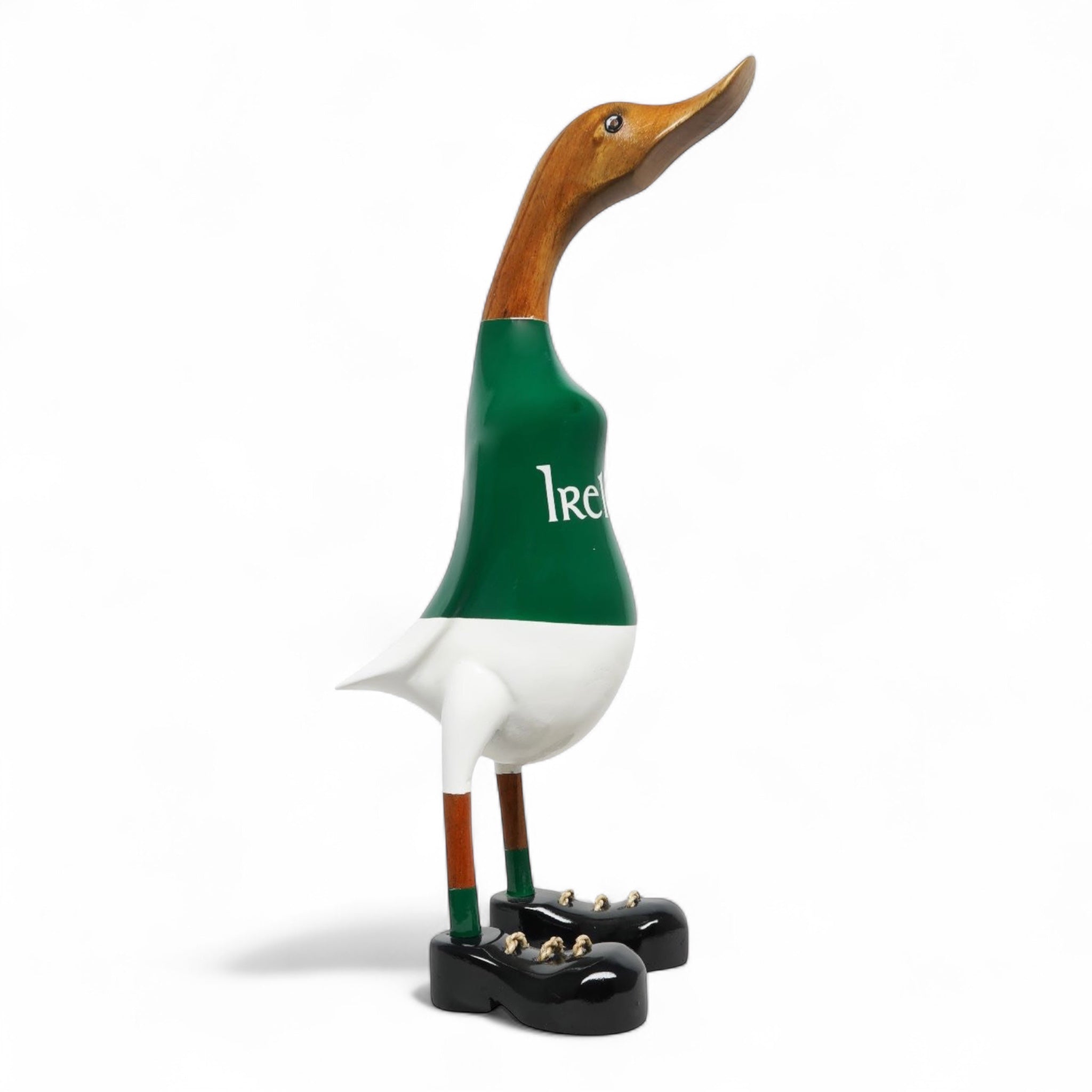 Lucky Ducks Ireland supporter duck in green football rugby jersey