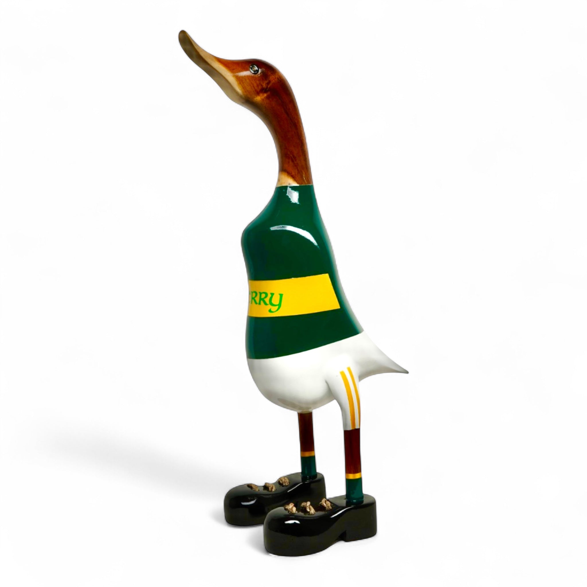 Lucky Ducks Kerry supporter duck in green and gold jersey – 35cm