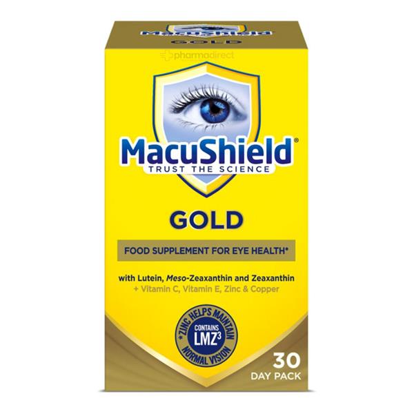 MacuShield Gold Eye Health Supplement – 30 day pack box front vie