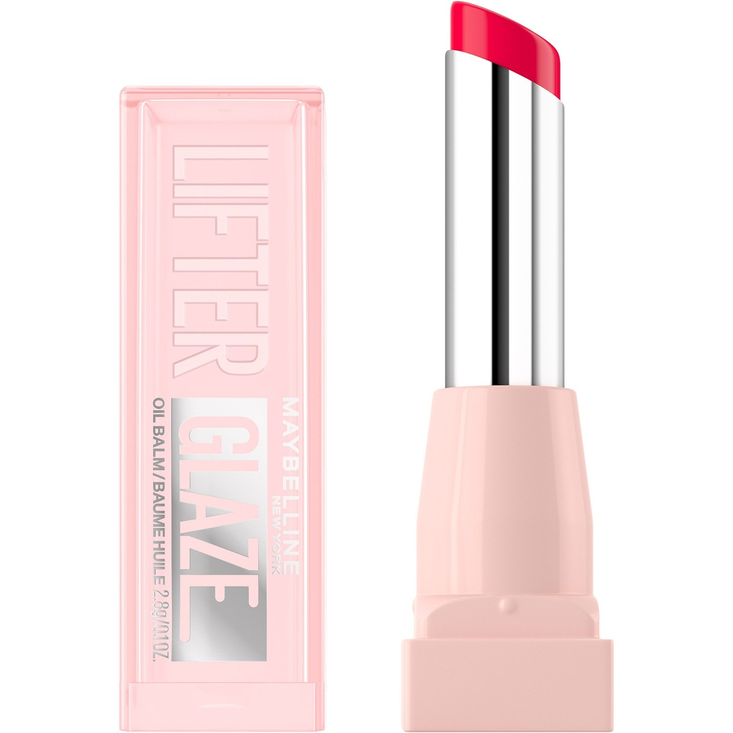 Maybelline Lifter Glaze Lip Balm Cherry Swirl tube and cap, hydrating tinted balm