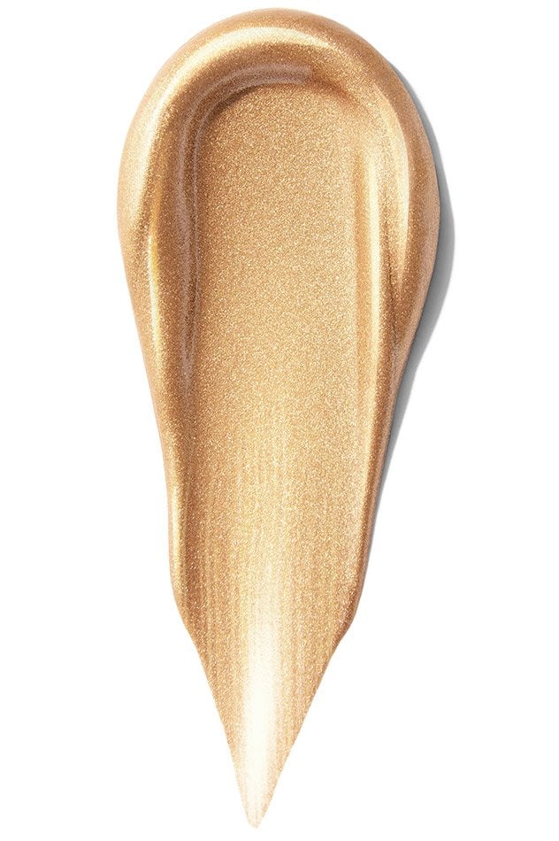 Golden shimmer highlighter swatch – Maybelline Sun Kisser All Star