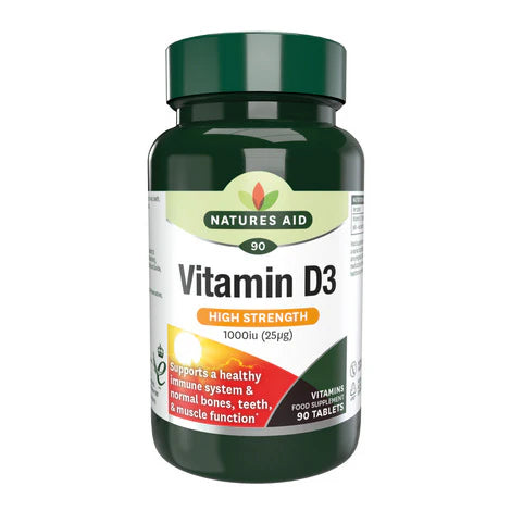 Natures Aid Vitamin D3 1000iu Tablets (25mcg) - 90 Tbs