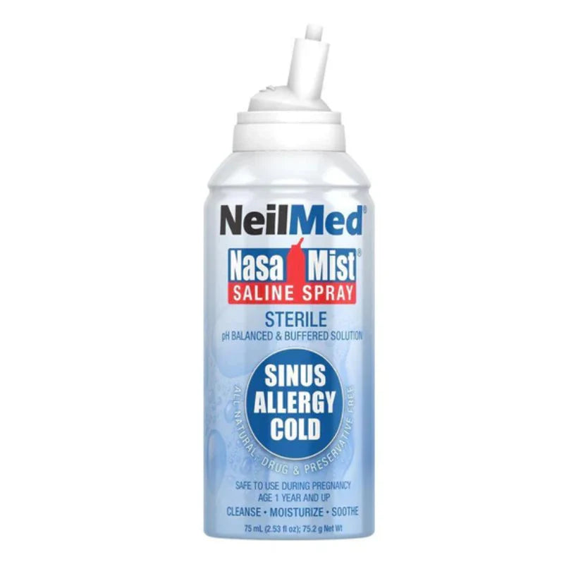 Saline nasal spray safe for children and adults to relieve congestio