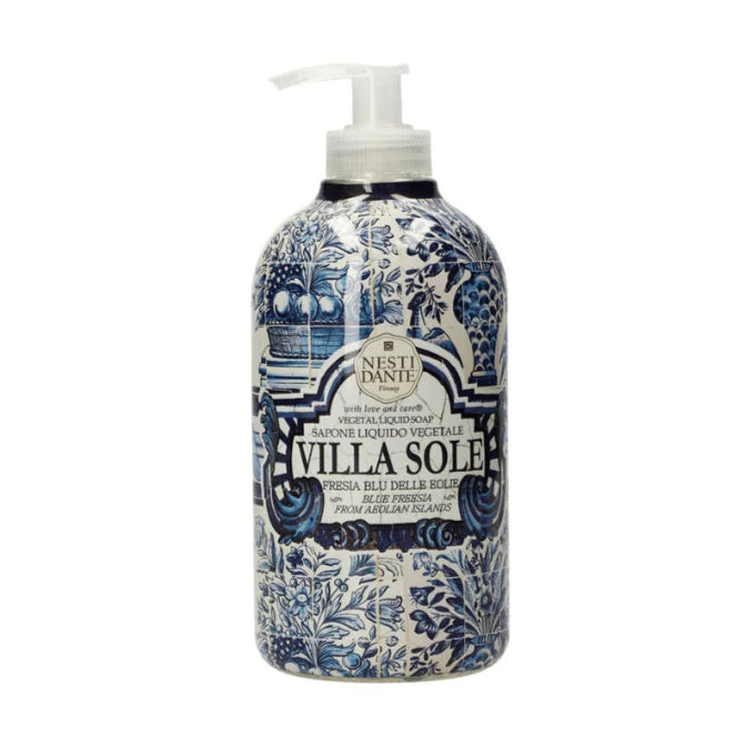 Nesti Dante Villa Sole Liquid Hand Soap 500ml with Blue Freesia – Vegan Italian soap with natural botanicals