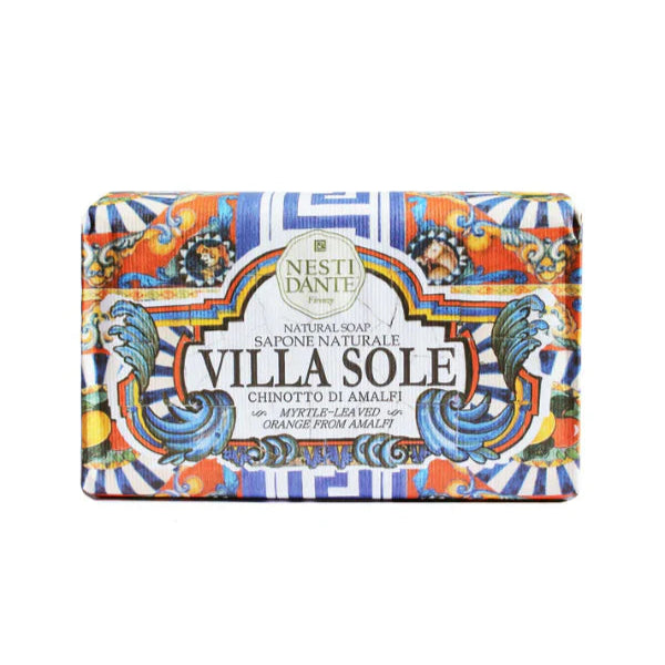 Nesti Dante Villa Sole Myrtle-leaved Orange Soap 250g, vegan Italian citrus soap with Chinotto di Amalfi, natural luxury body and hand bar