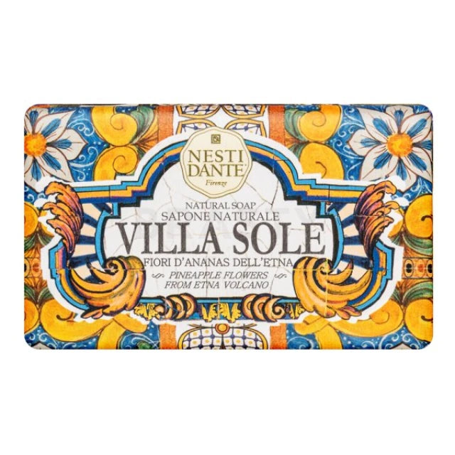 Nesti Dante Villa Sole Pineapple Flowers Soap 250g, vegan Italian bar with pineapple extract, natural antioxidant-rich luxury soap