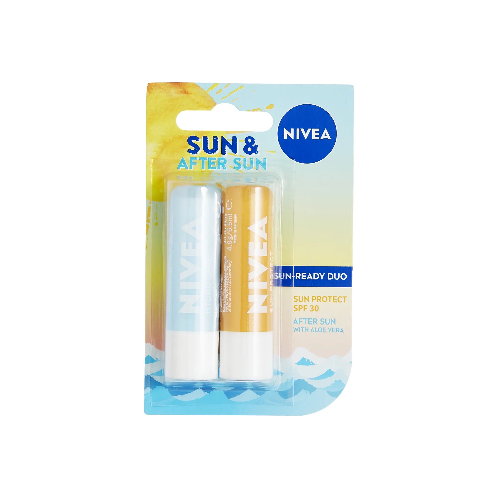 Nivea Sun And After Sun Lip Balm Duo Pack