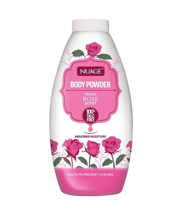 MNuagé Talc Free Body Powder Fresh Rose 250g bottle