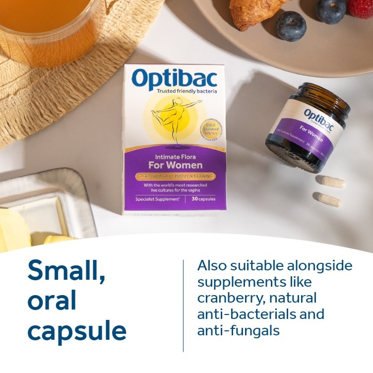 Optibac For Women probiotic small oral capsule – suitable with supplements